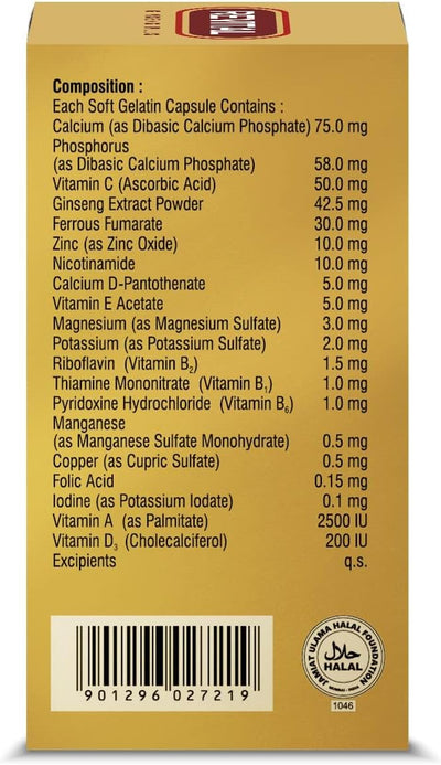 Revital Ginseng Plus Vitamins & Minerals Capsules - 30 Count - Image 4
