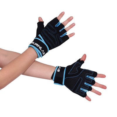 Burnlab Gym Gloves with Wrist Support, Blue, Large - Image 6