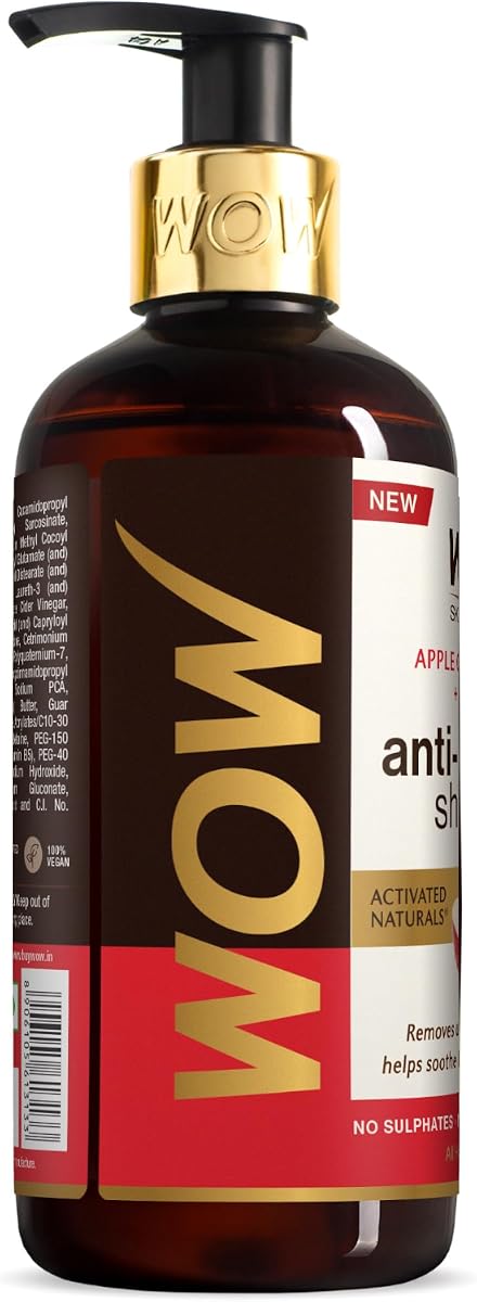 WOW Skin Science Apple Cider Vinegar Shampoo - Sulphate & Paraben Free, 300ml - Image 3