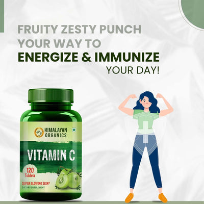 HIMALAYAN ORGANICS Vitamin C 1000mg with Amla Extract & Zinc - 120 Tablets - Image 3