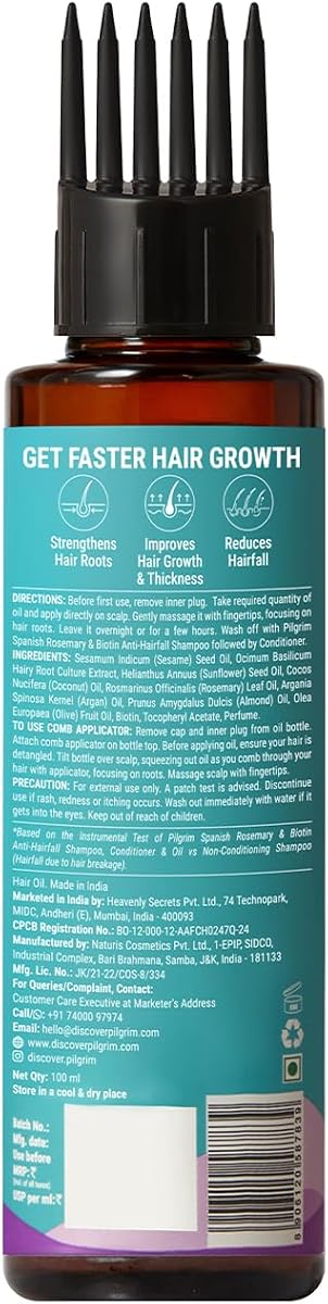 Pilgrim Spanish Rosemary & Biotin Hair Growth Oil - 100ml - Image 8