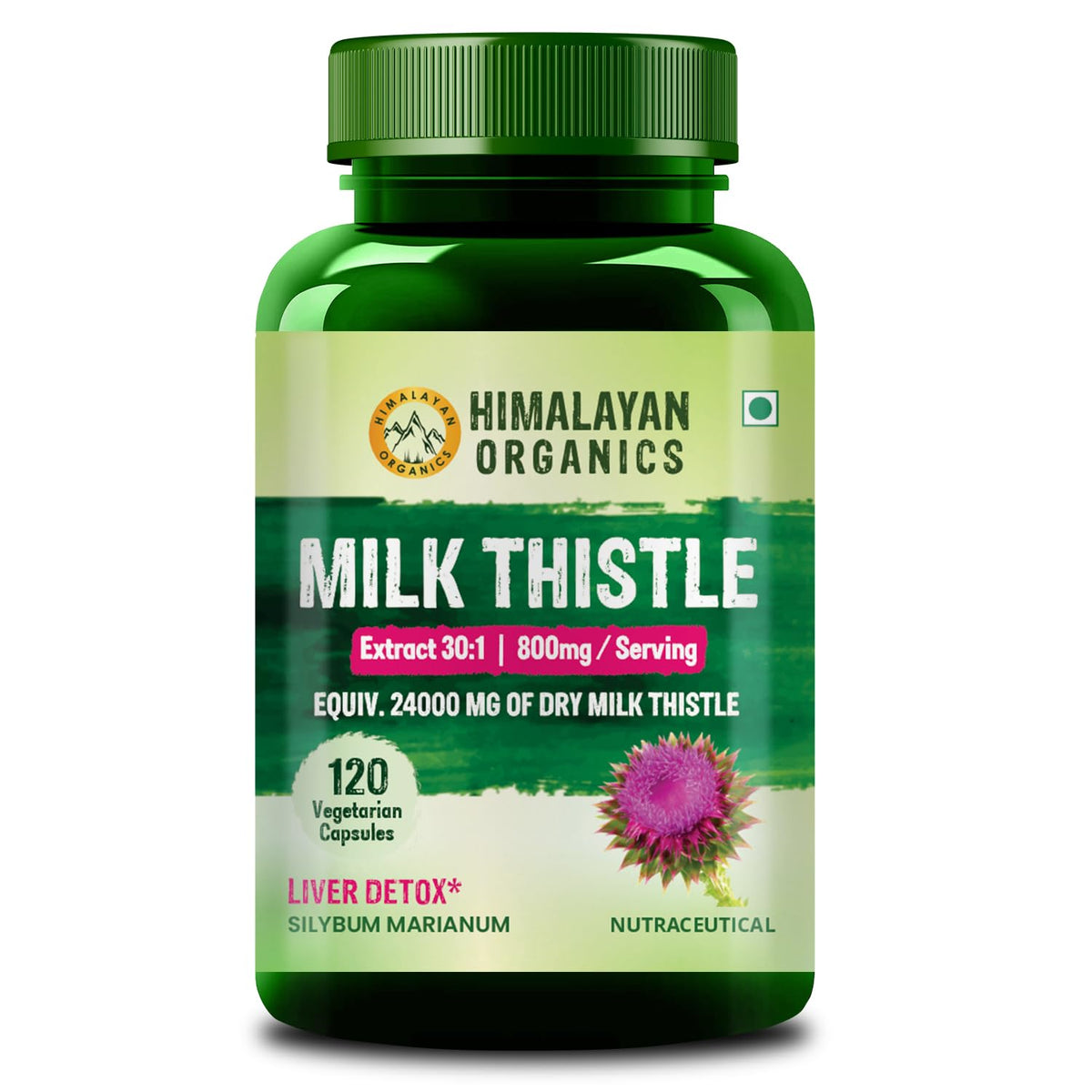 Himalayan Organics Milk Thistle - 120 Herbal Capsules
