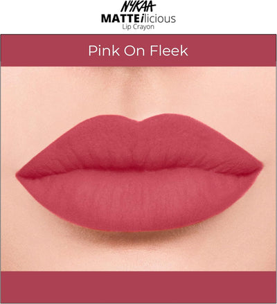 Nykaa Matteilicious Lip Crayon - Pink On Fleek 03 - Colour Cosmetics - Image 3