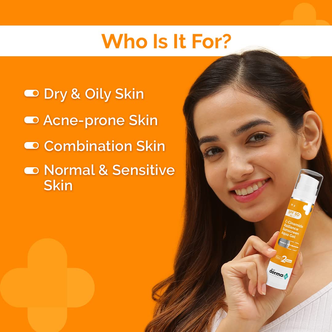 The Derma Co C-Cinamide SPF 50 Aqua Gel Sunscreen 50g - Image 2