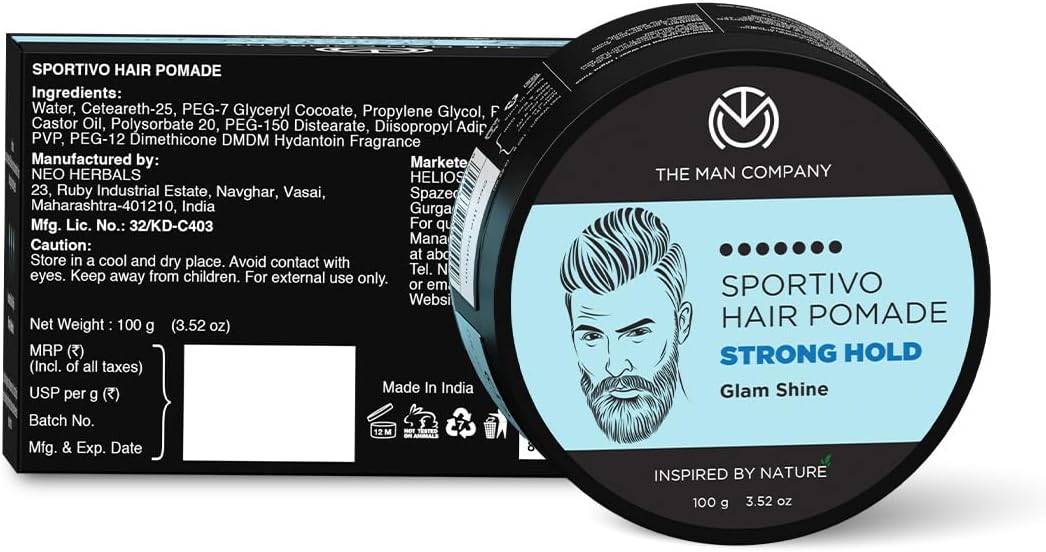 The Man Company Sportivo Hair Styling Pomade Wax - Strong Hold, Pro Vitamin B5, 100g - Image 8
