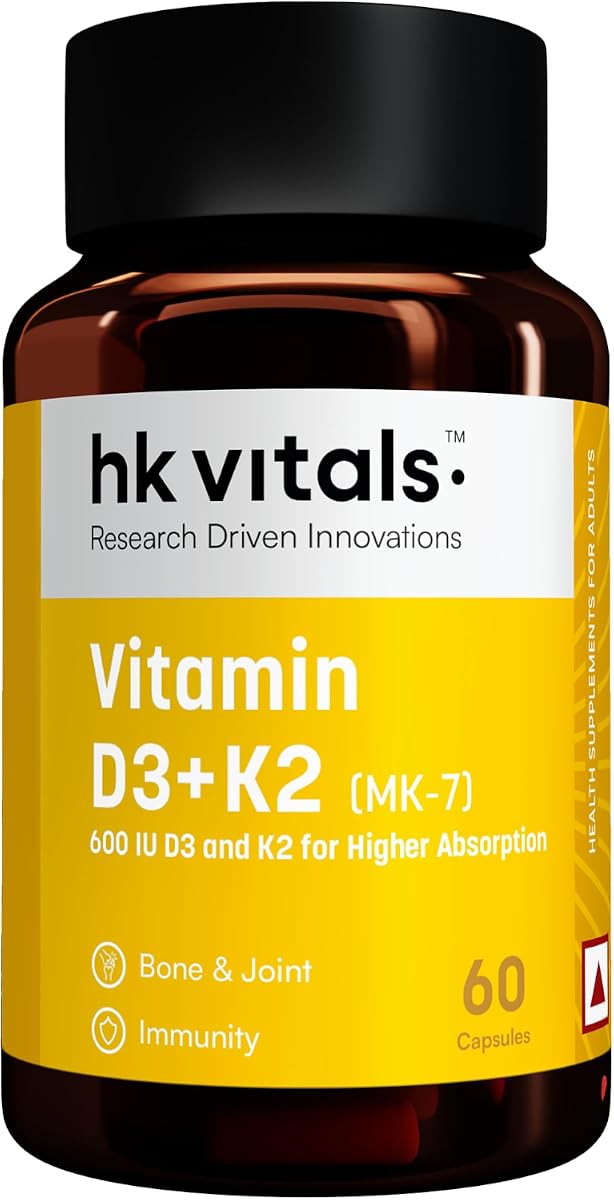 HK Vitals Vitamin D3 600 IU Capsules with Sunflower Oil - 60 Count