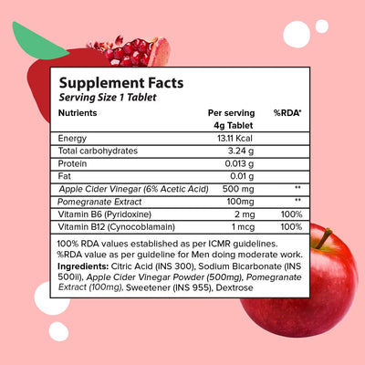 Plix Apple Cider Vinegar Daily Fizzy Tablets - Energy & Weight Support - 60 Tablets - Image 4
