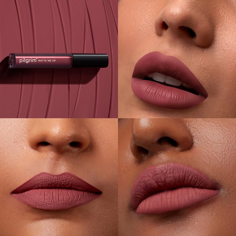 Pilgrim Liquid Matte Lipstick - Blushin' Nude, Colour Cosmetics - Image 3