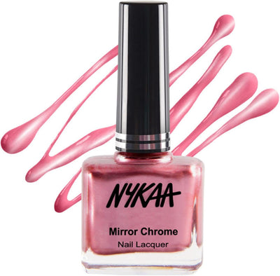 Nykaa Mirror Chrome Nail Lacquer Pink Pinwheel Shade No. 177 - 10 ml