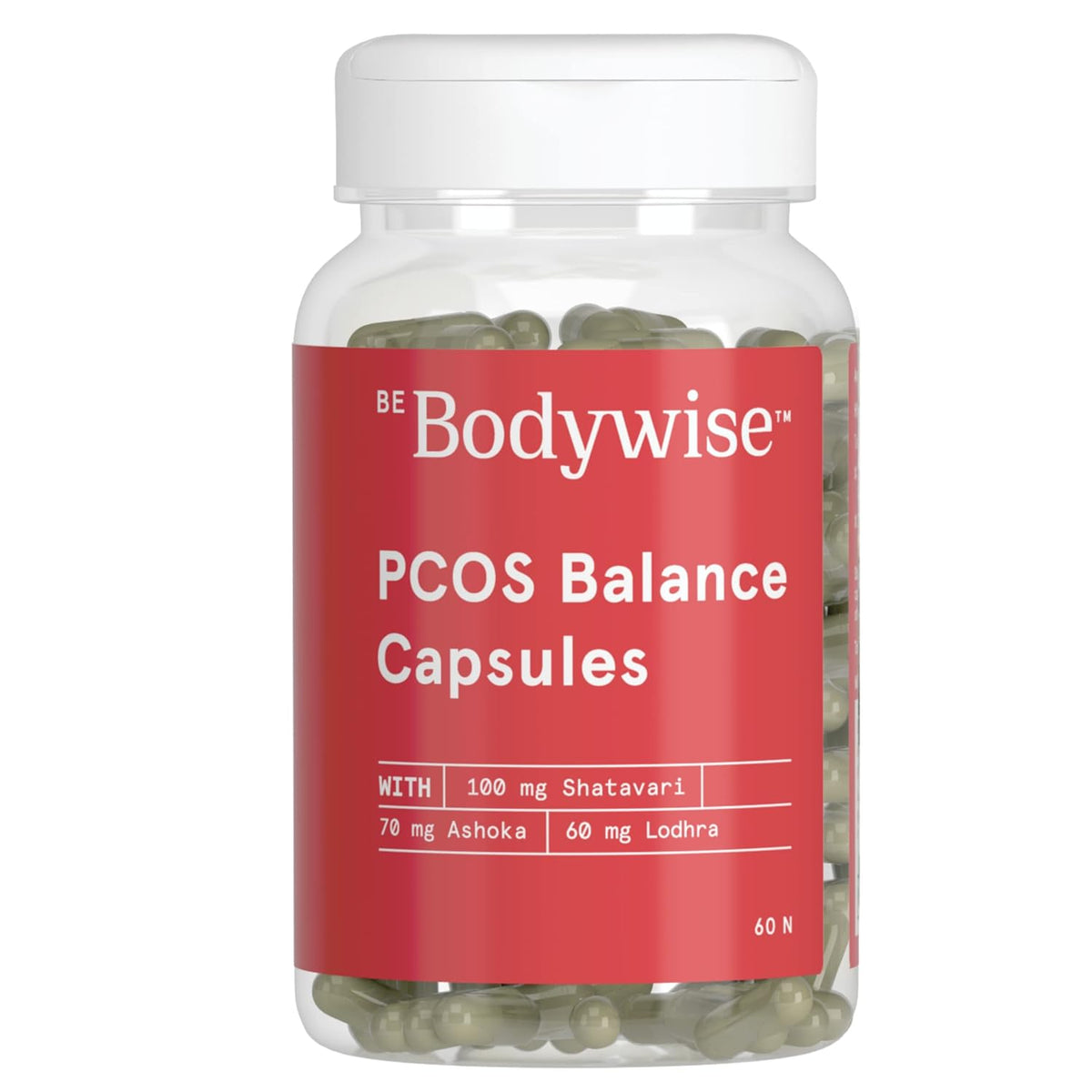 كبسولات "بي بودي وايز" (Be Bodywise) لتوازن متلازمة تكيس المبايض، عبوة تكفي 60 يوماً، 60 كبسولة نباتية