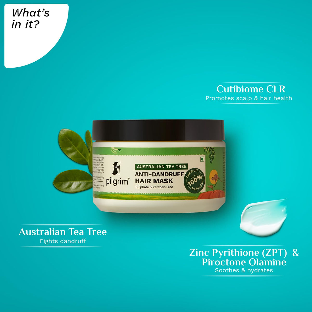 Pilgrim Tea Tree Anti-Dandruff Hair Mask, 200ml - Image 4
