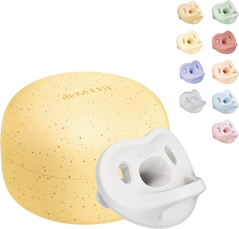 Moyuum All-Silicone Macaron Pacifier with Protective Stage 3 (6 months and older) Case White