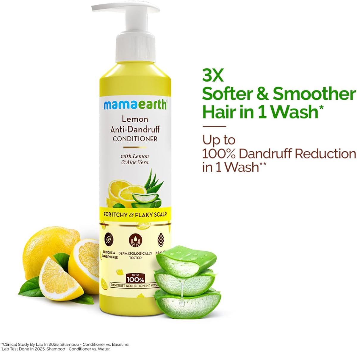Mamaearth Lemon Anti-Dandruff Conditioner with Lemon & Ginger - 250ml - Image 3