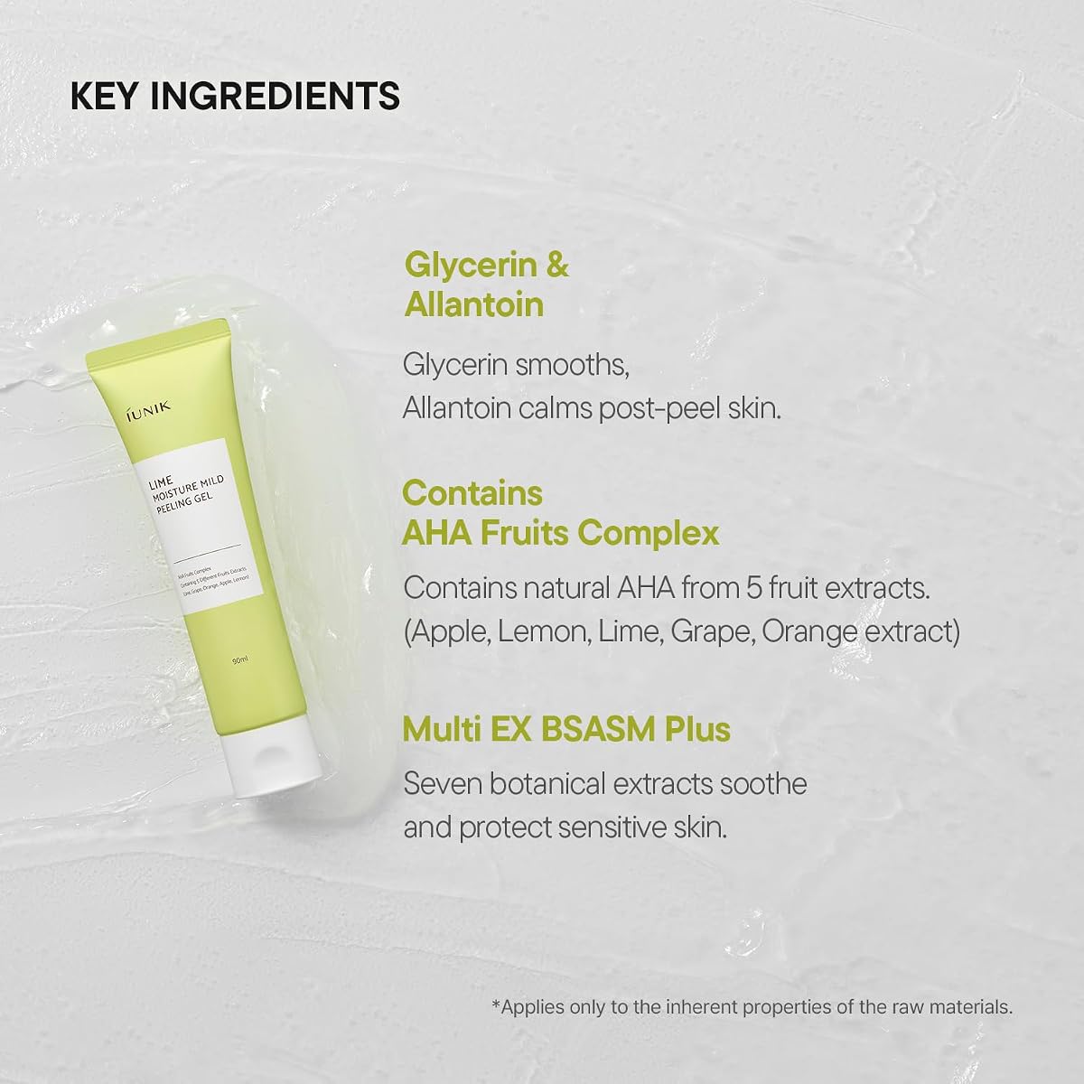 iUNIK Lime Moisture Mild Peeling Gel with AHA Fruit Complex - 90ml - Image 3