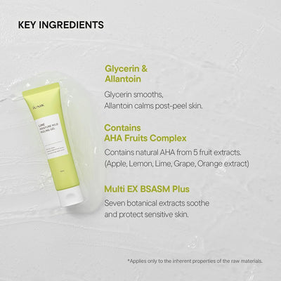 iUNIK Lime Moisture Mild Peeling Gel with AHA Fruit Complex - 90ml - Image 3