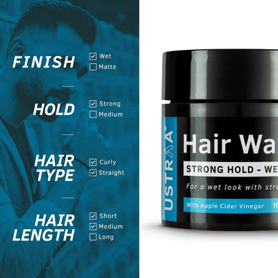 Ustraa Hair Wax Strong Hold - Wet Look with Apple Cider Vinegar, 100g - Image 8