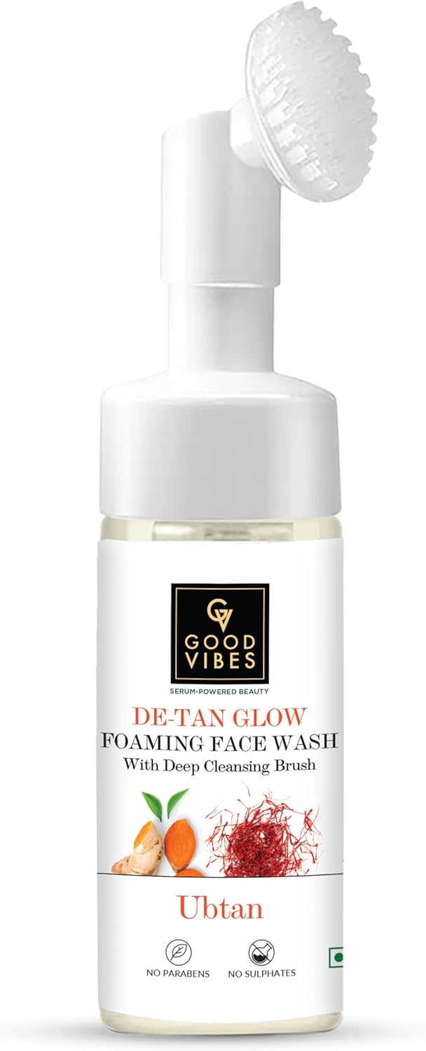 Good Vibes De-Tan Glow Foaming Face Wash with Brush - Ubtan 150ml