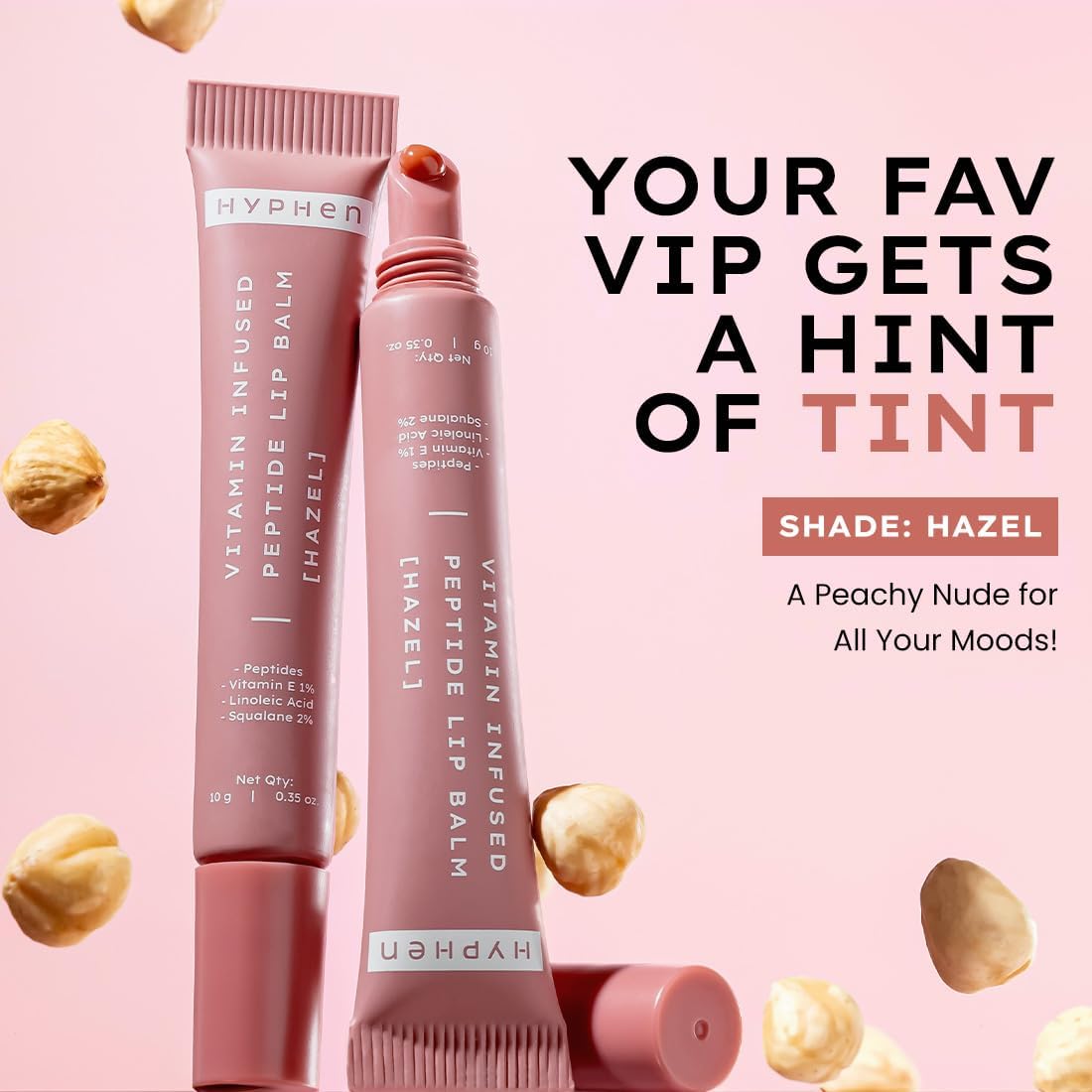 Hyphen Hazel Vitamin-Infused Peptide Tinted Lip Balm - 10g - Image 4