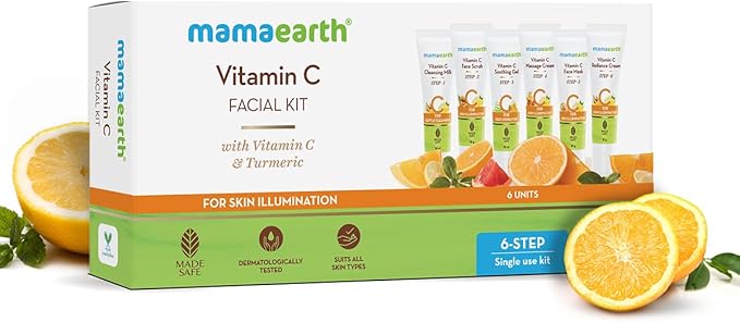 Mamaearth 6 Step Vitamin C Facial Kit with Turmeric - 60g - Image 2