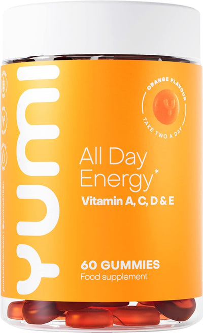 Yumi All Day Energy Multivitamin Gummies - Orange Flavour, 60 Count