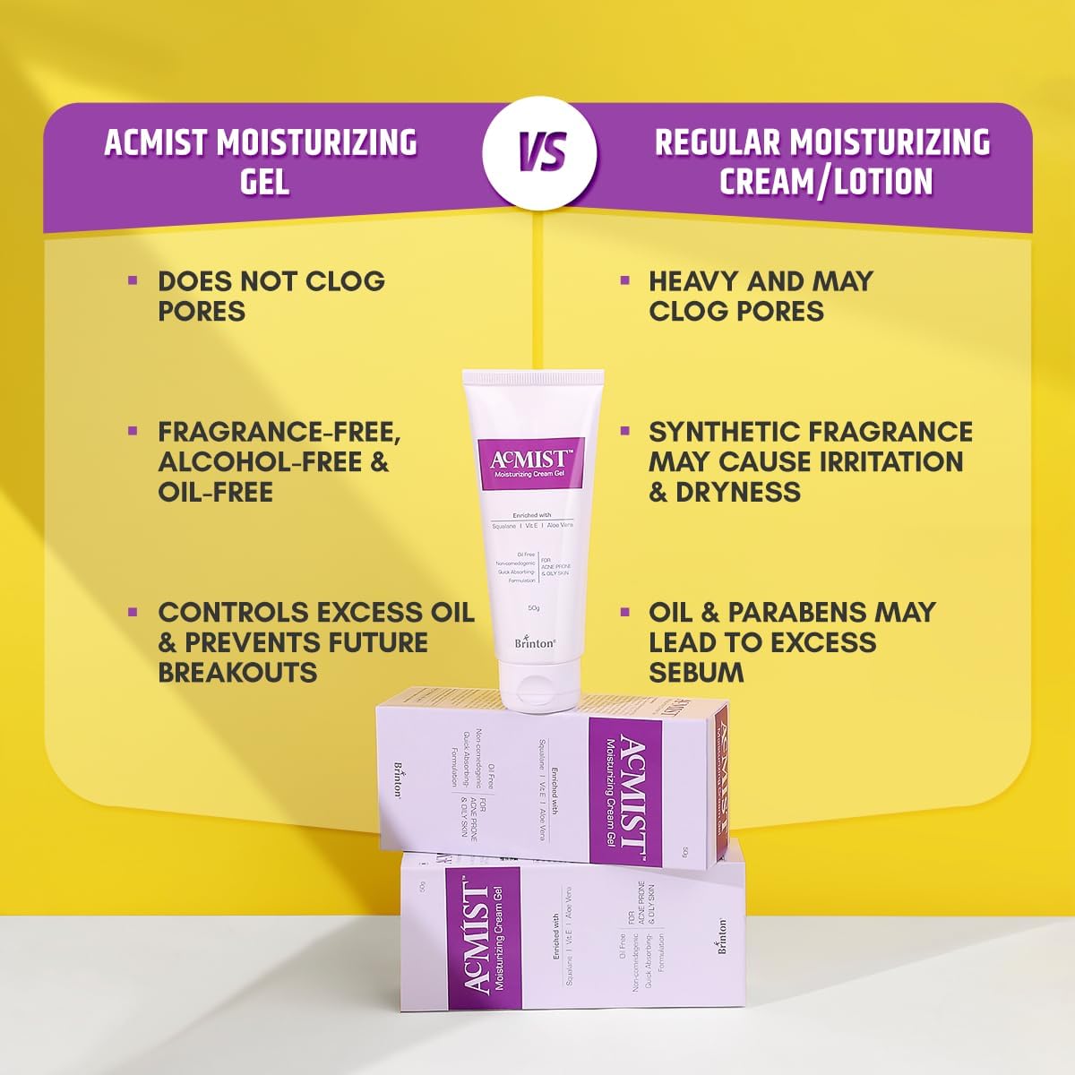 Brinton AcMist Moisturizing Cream Gel - Face Moisturiser, 50g - Image 6