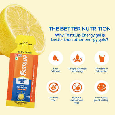 Fast & Up Energy Gels - Instant Energy with Caffeine, Lime & Lemon, Pack of 5 - Image 5