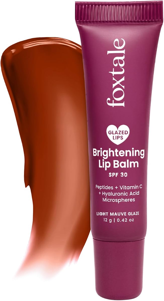 Foxtale Brightening Lip Balm with Vitamin C & Peptides - SPF 30, Light Mauve Glaze, 12g