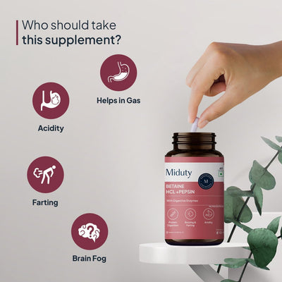 Miduty Betaine HCl + Pepsin - Digestive Health Support - 60 Capsules - Image 5