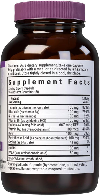 BlueBonnet B Complex 100 - Full Spectrum, Vegan Capsules, 50 Count - Image 2