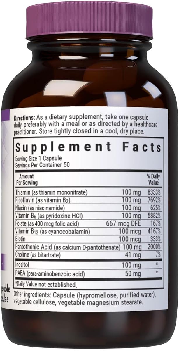 BlueBonnet B Complex 100 - Full Spectrum, Vegan Capsules, 50 Count - Image 2