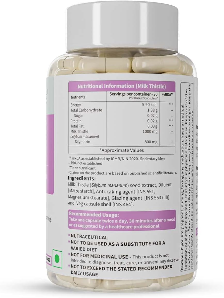 Neuherbs Milk Thistle Liver Detox Supplement - 60 Capsules - Image 2