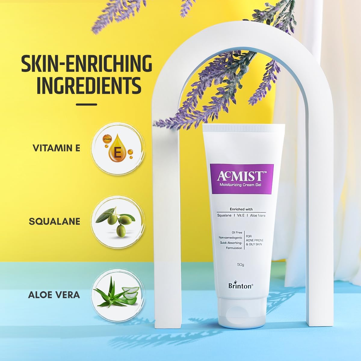Brinton AcMist Moisturizing Cream Gel - Face Moisturiser, 50g - Image 3