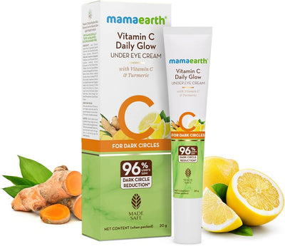 Mamaearth Vitamin C Daily Glow Under Eye Cream with Turmeric for Dark Circles, 20g - Image 2