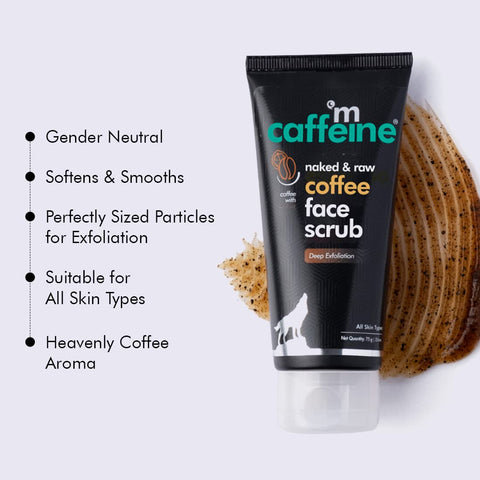 mCaffeine Exfoliating Coffee Body & Face Scrub Coffee Body Scrub (55gm) & Espresso Face Scrub (75gm)