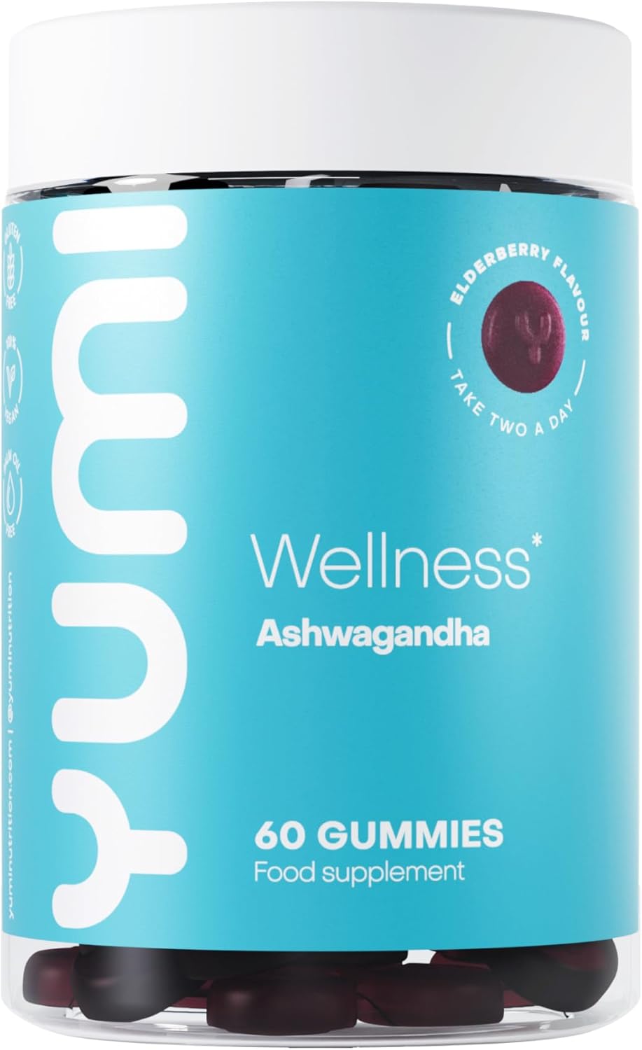 Yumi Wellness Ashwagandha Elderberry Flavour Gummies, 60 Count
