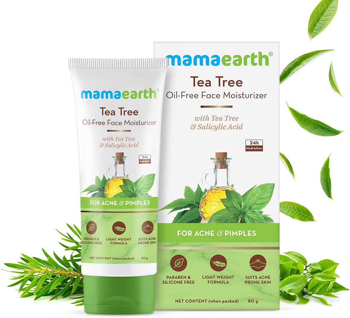 Mamaearth Tea Tree Oil-Free Face Moisturiser with Salicylic Acid - 80ml - Image 2