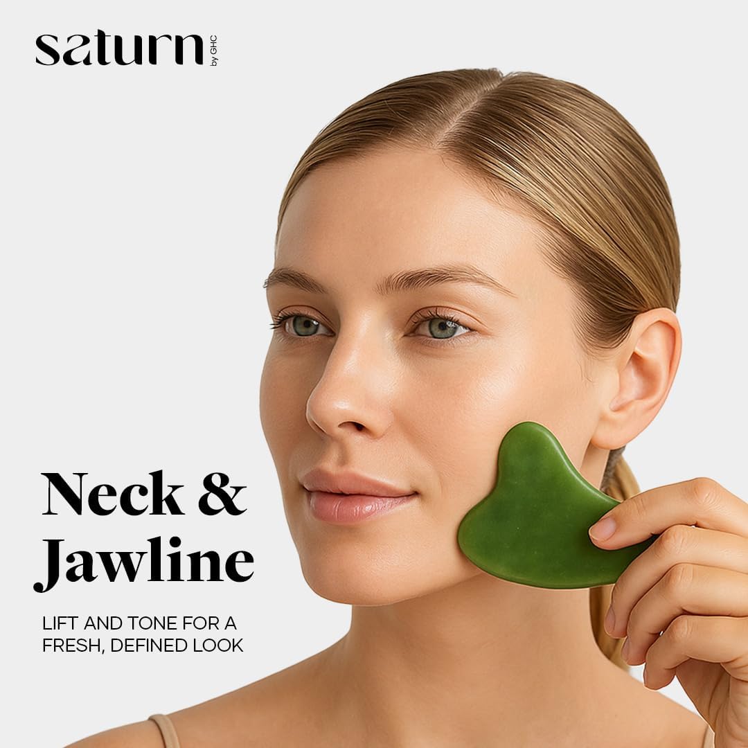 GHC Saturn Jade Roller & Gua Sha Tool - Natural Himalayan Stone, 105g - Image 6