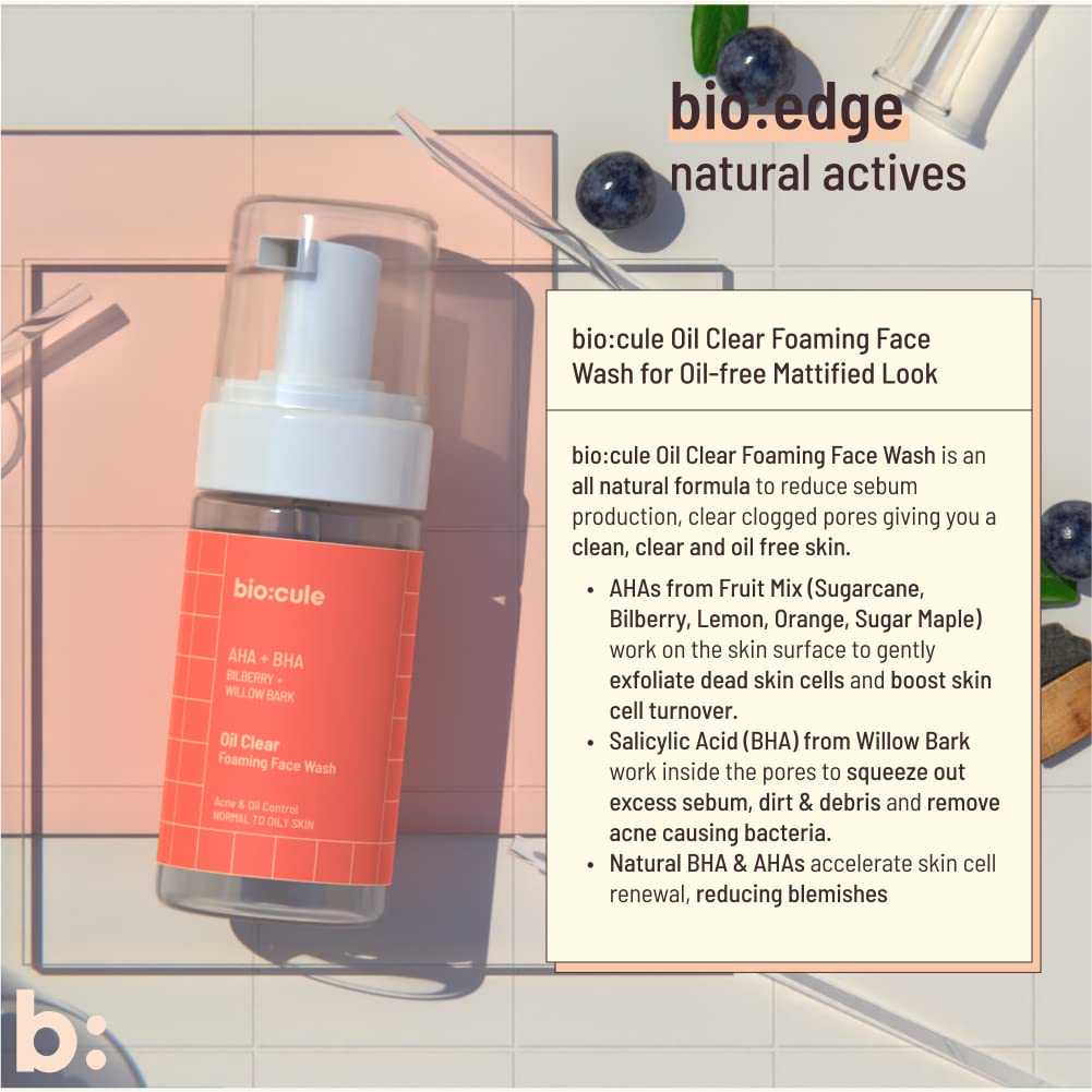 Biocule Oil Clear Foaming Face Wash with BHA + AHA, 100ml - Image 8