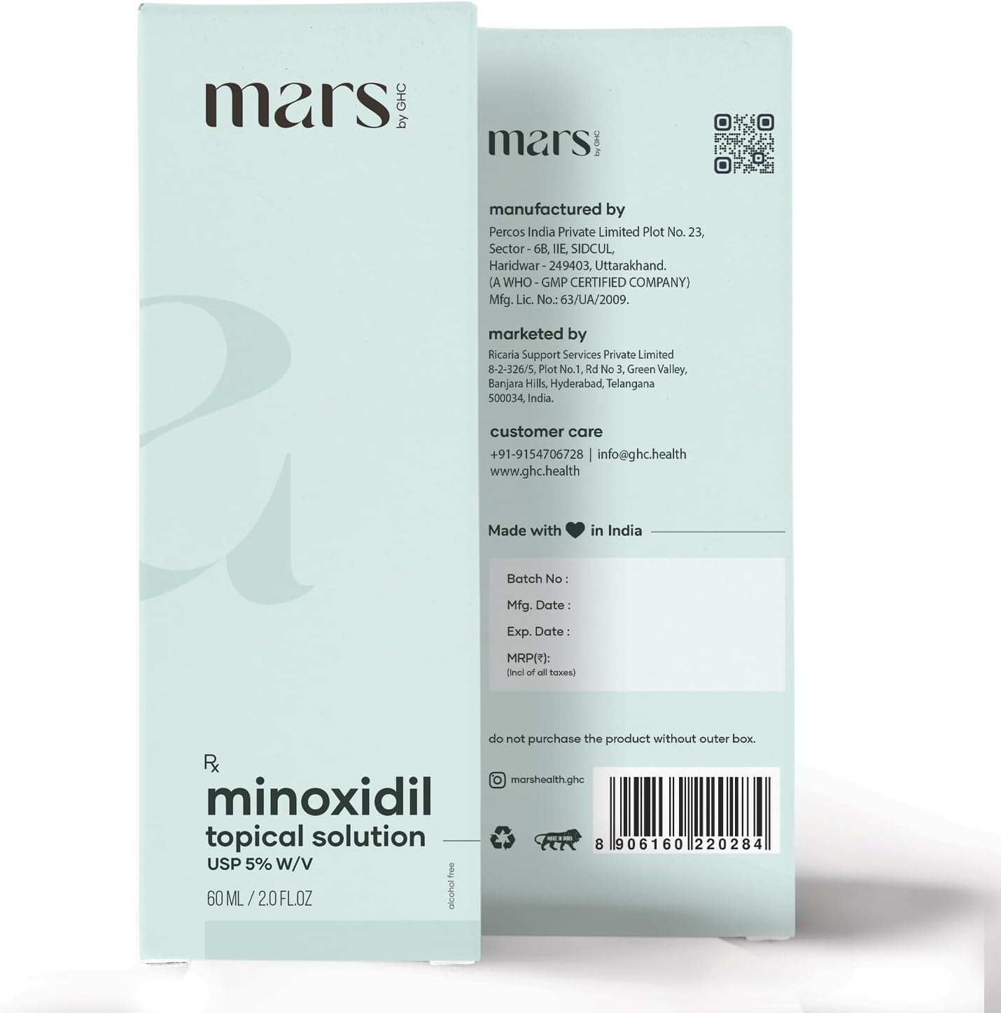 GHC Mars minoxidil topical solution 60 ml/ 2.0 FL OZ