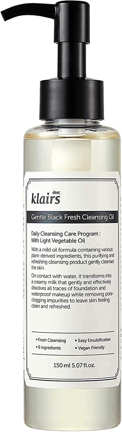 Dear Klairs Gentle Black Fresh Cleansing Oil - 150 mL