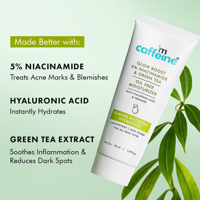 mCaffeine Green Tea Oil-Free Moisturizer with Niacinamide 5% - 72hrs Hydration - Image 4