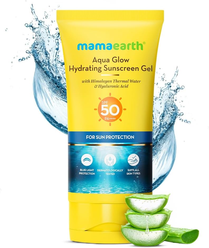Mamaearth Aqua Glow Hydrating Sunscreen Gel - SPF 50 PA++++ with Himalayan Thermal Water & Hyaluronic Acid - 50 ml - Image 4