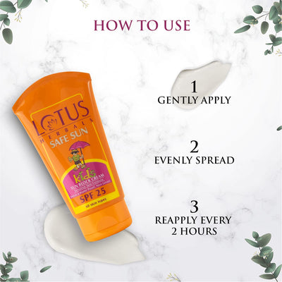 Lotus Herbals Safe Sun Kids Sun Block Cream SPF 25 - 100g - Image 3