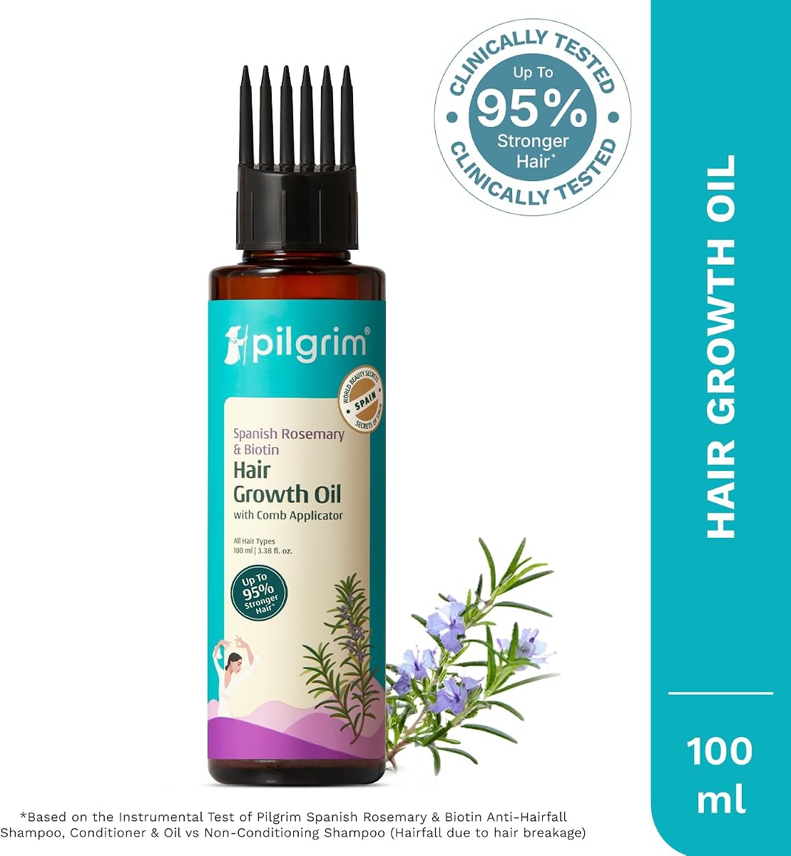 Pilgrim Spanish Rosemary & Biotin Hair Growth Oil - 100ml - Image 5