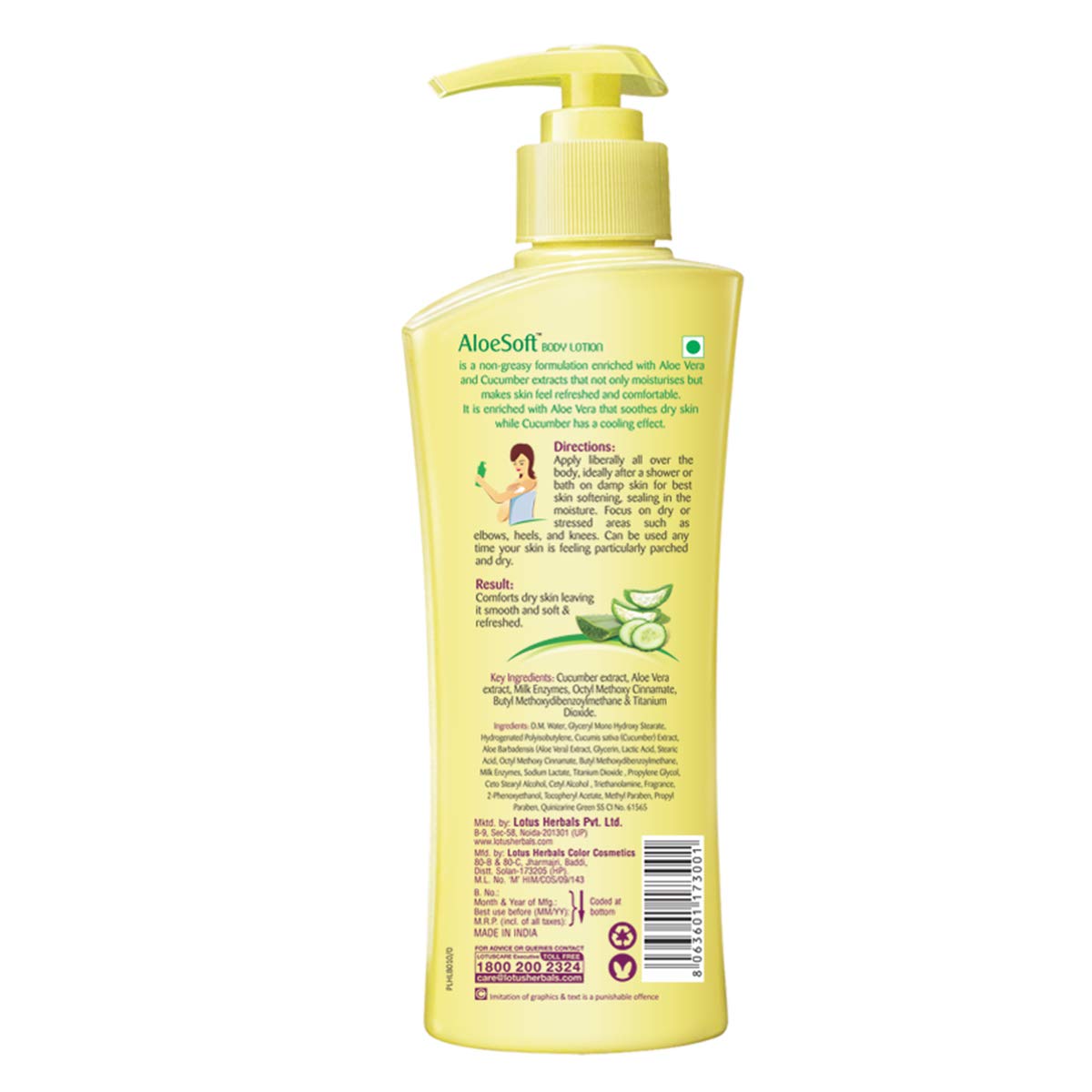Lotus Herbals Aloesoft SPF 20 Daily Body Lotion - All Skin Types, 250ml - Image 2