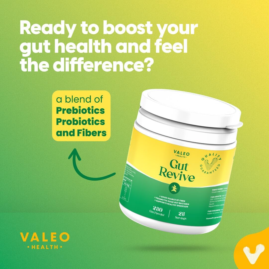 Valeo Gut Revive Powder - Psyllium Husk, Prebiotics & Probiotics - 280g - Image 7