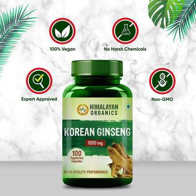 Himalayan Organics Korean Ginseng Tablets - 1000mg, 100 Tablets - Image 2
