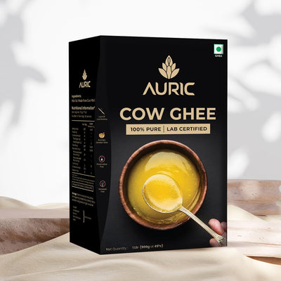 Auric Premium Cow Ghee, Herbal & Ayurvedic - 1000 ml (900g)