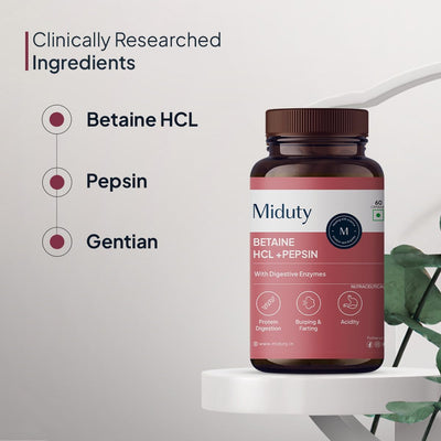 Miduty Betaine HCl + Pepsin - Digestive Health Support - 60 Capsules - Image 6