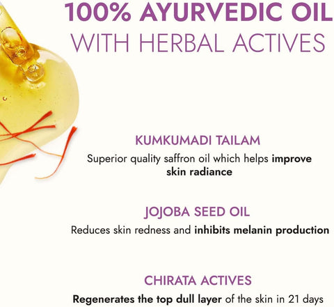 Kapiva Kumkumadi Glow Face Oil (30 ml) | For Glowing Skin | Helps Reduce Dark Spots & Pigmentation | Kumkumadi Tailam